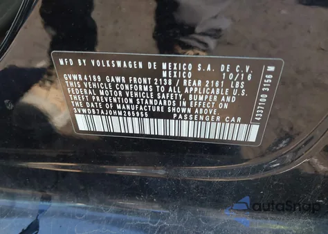 2017 Volkswagen Jetta 1.4T Se z USA, uszkodzony, nr VIN 3VWDB7AJ0HM265955